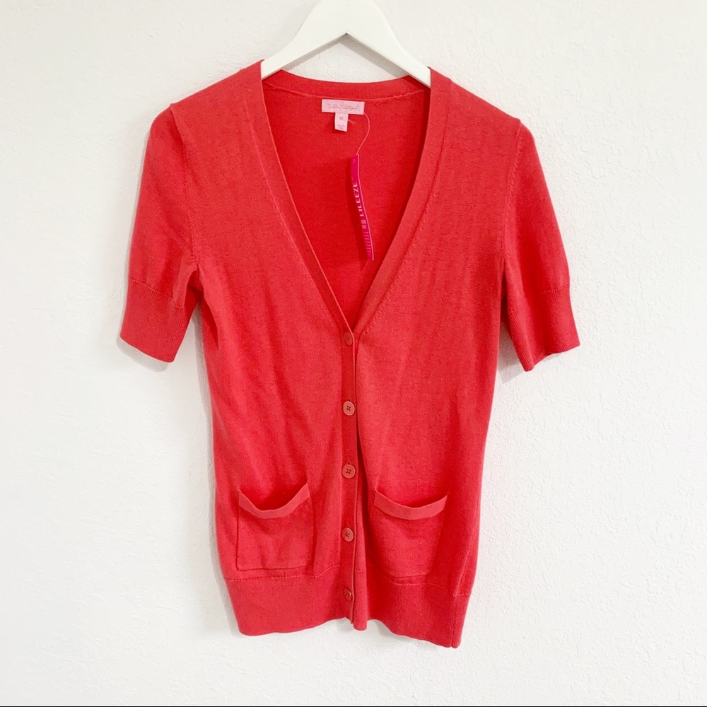 Lilly Pulitzer Watermelon Short Sleeve Cardigan XS